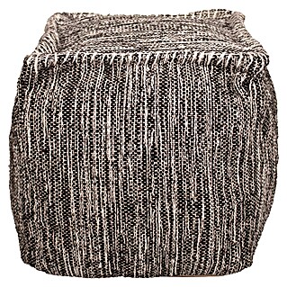 Hocker Pouf (40 x 40 x 40 cm, Anthrazit, 65 % Baumwolle, 27 % Polyester, 8 % Wolle)