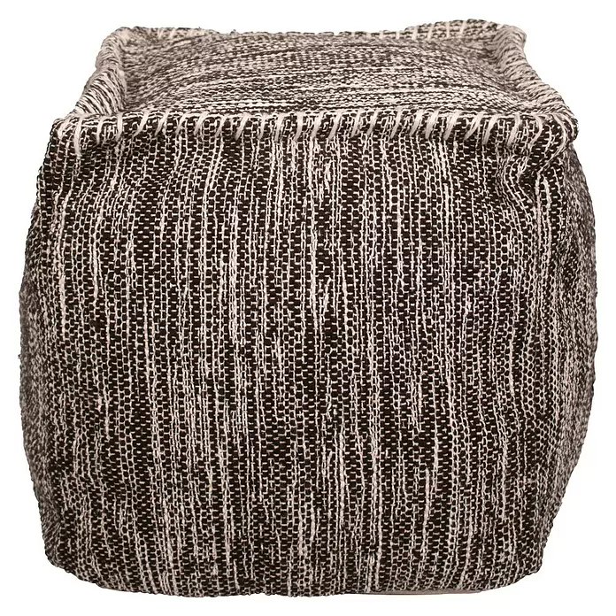 Hocker Pouf40 x 40 x 40 cm, Anthrazit, 65 % Baumwolle, 27 % Polyester, 8 % Wolle Front View