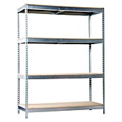 Simonrack Simontaller Metall-Schwerlastregal (L x B x H: 45 x 120 x 200 cm, Traglast: 400 kg/Boden, Anzahl Böden: 4 Stk., Silber)