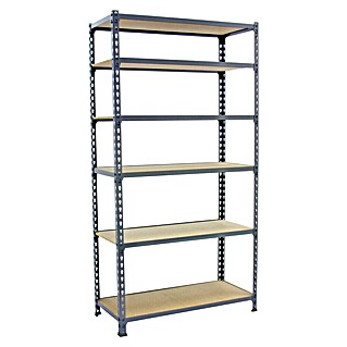 Simonrack Simonclick Estantería metálica Plus (Al x An x Pr: 250 x 100 x 30 cm, Capacidad de carga por balda: 150 kg, Número de baldas: 6 ud., Inserción, Gris)