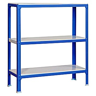 Simonrack Simonhome Metallregal Click Metall Mini (H x B x T: 90 x 80 x 30 cm, Traglast pro Boden: 150 kg, Anzahl Böden: 3 Stk., Stecken, Blau/Weiß)