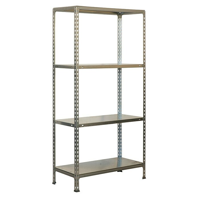 Simonrack Simonclick Metallregal (L x B x H: 30 x 80 x 160 cm, Traglast: 150 kg/Boden, Anzahl Böden: 4 Stk., Silber)