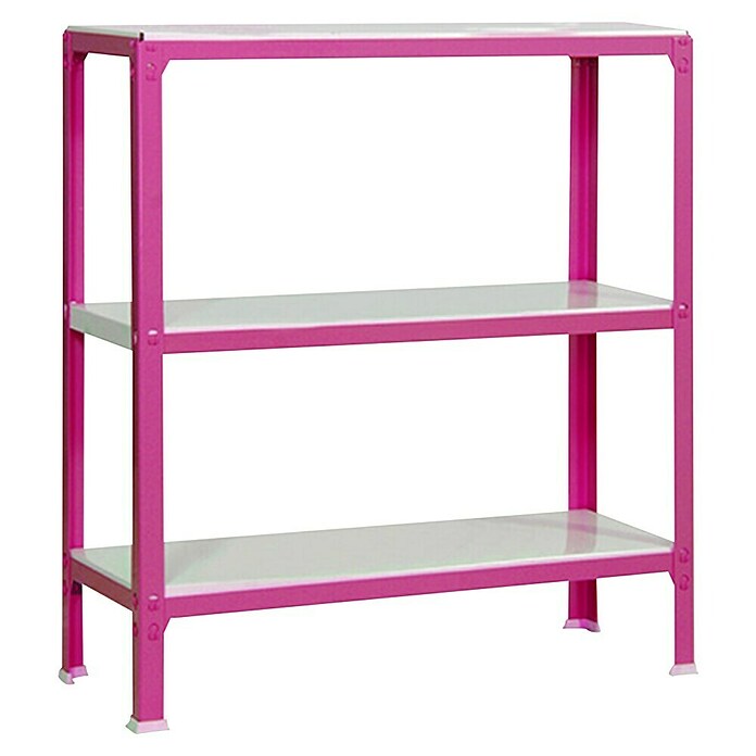 Simonrack Simonhome Metallregal (L x B x H: 40 x 80 x 90 cm, Traglast: 150 kg/Boden, Anzahl Böden: 3 Stk., Rosa)