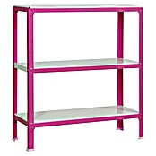 Simonrack Simonhome Metallregal (L x B x H: 30 x 100 x 90 cm, Traglast: 150 kg/Boden, Anzahl Böden: 3 Stk., Rosa)