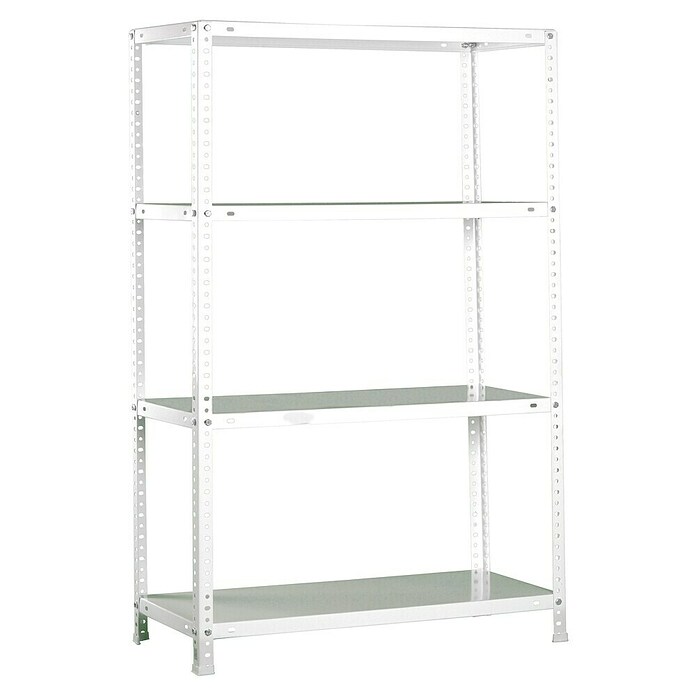 Simonrack Simonclassic Metallregal Advantage Mini (H x B x T: 150 x 80 x 30 cm, Traglast pro Boden: 75 kg, Anzahl Böden: 4 Stk., Schrauben, Weiß) | BAUHAUS