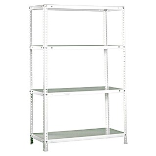 Simonrack Simonclassic Metallregal Advantage Mini (H x B x T: 150 x 80 x 40 cm, Traglast pro Boden: 75 kg, Anzahl Böden: 4 Stk., Schrauben, Weiß)