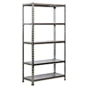 Simonrack Simonclick Metallregal Simonclick Plus (H x B x T: 200 x 100 x 40 cm, Traglast pro Boden: 180 kg, Anzahl Böden: 5 Stk., Stecken, Grau/Grau) | BAUHAUS