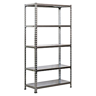 Simonrack Simonclick Metallregal Simonclick Plus (H x B x T: 200 x 100 x 40 cm, Traglast pro Boden: 180 kg, Anzahl Böden: 5 Stk., Stecken, Grau/Grau)