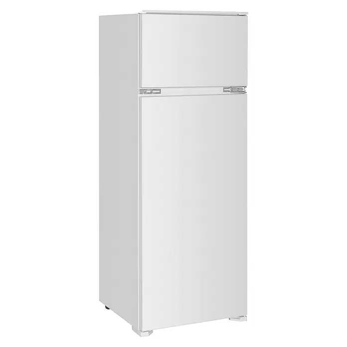 Wolkenstein Kühl-Gefrierkombination WDD230.4EEB - Nutzinhalt Gesamt: 205 l, 54 x 54 x 145 cm, Weiß - Weißer zweitüriger Kühlschrank mit Gefrierfach oben und Kühlfach unten.