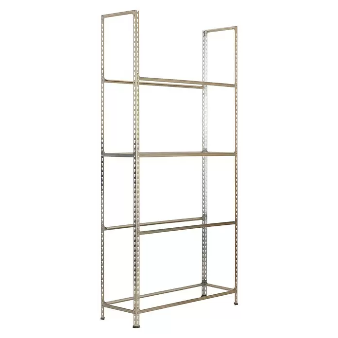 Simonrack Simonauto Reifenregal Autoclick - H x B x T: 200 x 120 x 30 cm, Anzahl Träger: 4 Stk., Stecken, Silber - Fünfstöckiges, silberfarbenes Metallregal mit verstellbaren Böden für vielseitige Lagerung.
