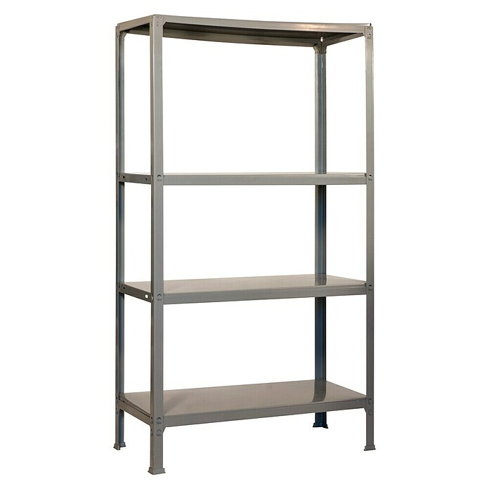 Simonrack Simonhome Metallregal (L x B x H: 36 x 80 x 160 cm, Traglast: 100 kg/Boden, Anzahl Böden: 4 Stk., Grau)