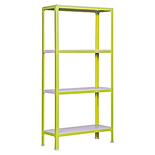 Simonrack Simonhome Metallregal Click Metall Mini (H x B x T: 160 x 80 x 30 cm, Traglast pro Boden: 150 kg, Anzahl Böden: 4 Stk., Stecken, Grün/Weiß)