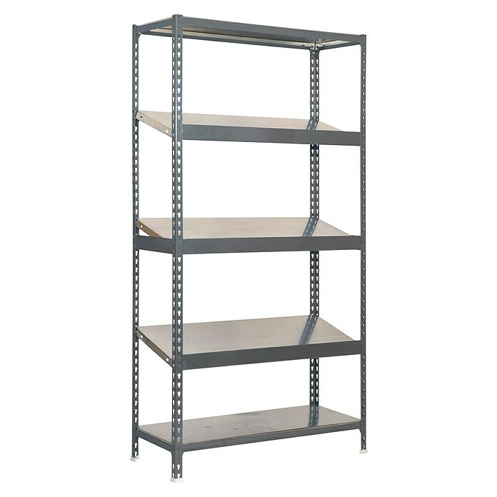 Simonrack Simonclick Metallregal (L x B x H: 50 x 100 x 200 cm, Traglast: 200 kg/Boden, Anzahl Böden: 5 Stk., Grau)