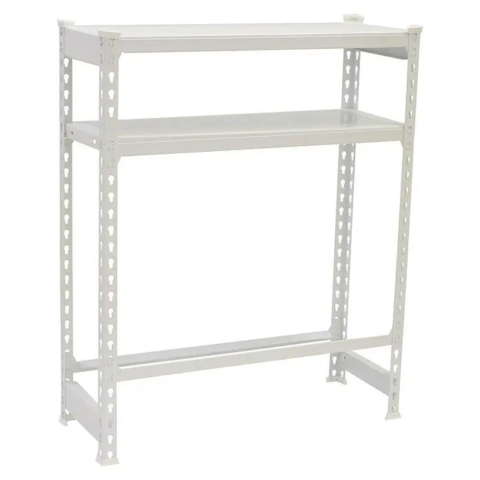 Simonrack Simonbottle Getränkekistenregal Shelf - H x B x T: 100 x 80 x 30 cm, Anzahl Böden: 3 Stk., Traglast Einlegeboden: 100 kg, Stecken, Weiß - Ein weißes, freistehendes Regal mit zwei Regalböden und einem stabilen Rahmen bietet viel Stauraum. Ideal für Ordnung im Büro oder Lager.
