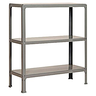 Simonrack Simonhome Metallregal Click Metall Mini (H x B x T: 90 x 80 x 30 cm, Traglast pro Boden: 150 kg, Anzahl Böden: 3 Stk., Stecken, Grau/Grau)