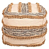 Hocker Pouf Streifen (40 x 40 x 40 cm, Natur, 45 % Baumwolle, 33 % Jute, 22 % Polyester) | BAUHAUS