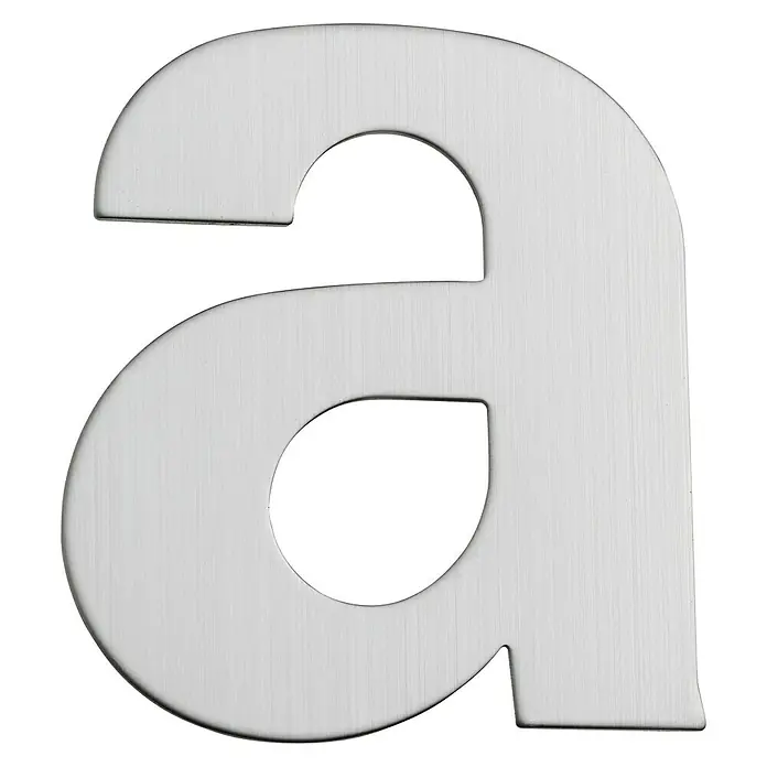 Portaferm Hausnummer a - Höhe: 15 cm, Edelstahl, Motiv: A - Silbernes, gebürstetes "a" aus Metall. Detailreiche Darstellung mit feiner Oberflächenstruktur und klaren Kanten.