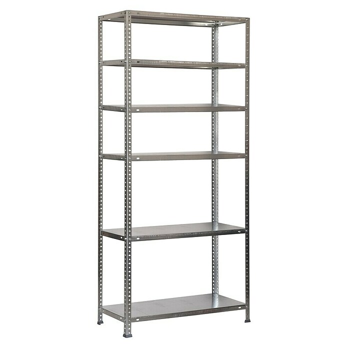 Simonrack Simonclassic Metallregal (L x B x H: 30 x 90 x 200 cm, Traglast: 75 kg/Boden, Anzahl Böden: 6 Stk., Silber)