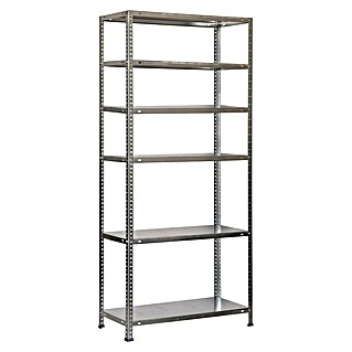 Simonrack Simonclassic Metallregal Advantage (H x B x T: 200 x 90 x 40 cm, Traglast pro Boden: 75 kg, Anzahl Böden: 6 Stk., Schrauben, Silber)