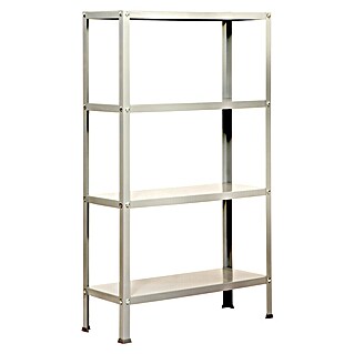 Simonrack Simonhome Metallregal Classic Plus (H x B x T: 160 x 100 x 30 cm, Traglast pro Boden: 100 kg, Anzahl Böden: 4 Stk., Schrauben, Weiß/Weiß)