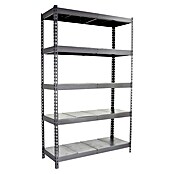 Simonrack Simontaller Metallregal Ecoforte Metall (H x B x T: 200 x 120 x 45 cm, Traglast pro Boden: 400 kg, Anzahl Böden: 5 Stk., Stecken, Grau) | BAUHAUS