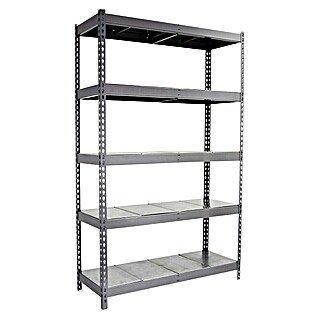 Simonrack Simontaller Metallregal Ecoforte Metall (H x B x T: 200 x 120 x 45 cm, Traglast pro Boden: 400 kg, Anzahl Böden: 5 Stk., Stecken, Grau)