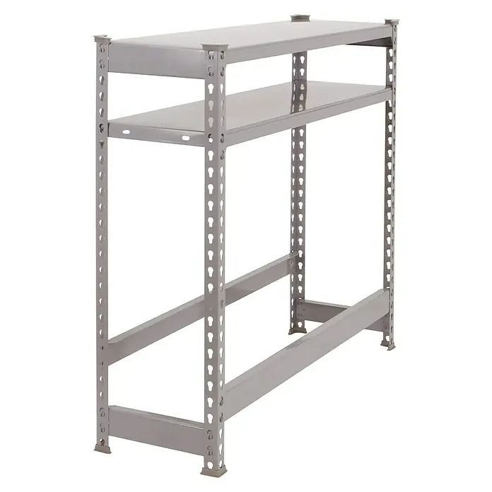 Simonrack Simonbottle Getränkekistenregal Shelf - H x B x T: 100 x 100 x 30 cm, Anzahl Böden: 3 Stk., Traglast Einlegeboden: 100 kg, Stecken, Grau - Regal mit zwei Regalböden aus Metall. Das graue Metallregal mit zwei Ebenen ist ideal für Lagerung und Organisation.