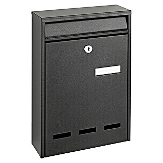 Portaferm Wandbrievenbus PM 11 (l x b x h: 7,5 x 21,5 x 31,5 cm, Grijs, Staal, Kijkvenster)