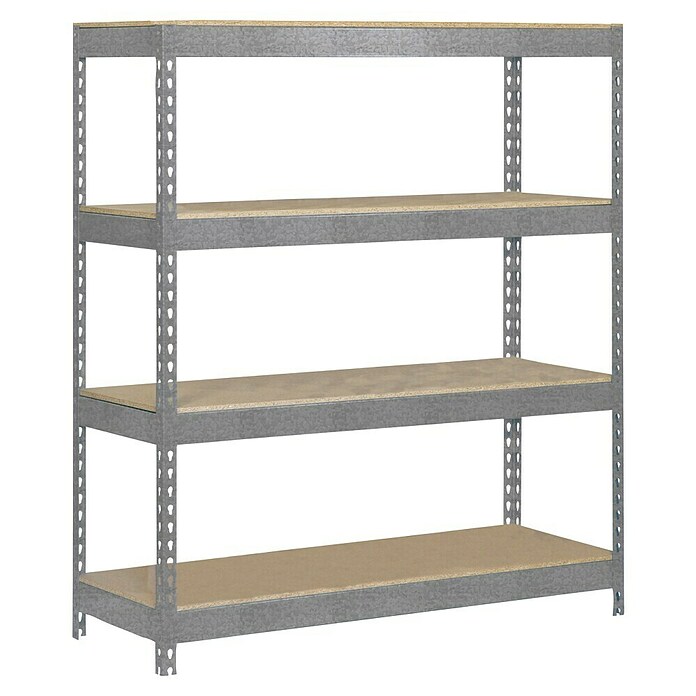 Simonrack Bricoforte Estantería para cargas pesadas Chipboard (Al x An x Pr: 200 x 120 x 45 cm, Capacidad de carga por balda: 300 kg, Número de baldas: 4 ud., Inserción, Galvanizado) | BAUHAUS