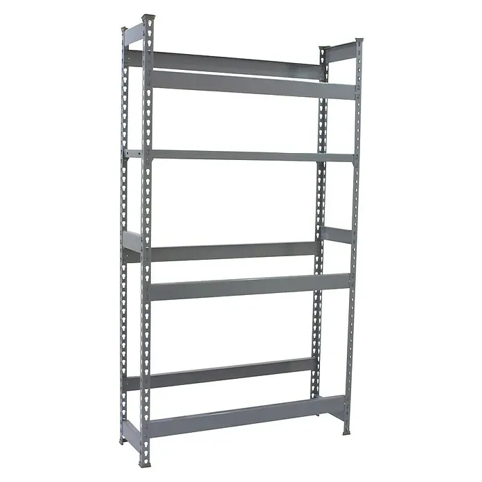 Simonrack Simonbottle Getränkekistenregal Shelf - H x B x T: 180 x 100 x 30 cm, Anzahl Böden: 4 Stk., Traglast Einlegeboden: 100 kg, Stecken, Grau - Graues Metallregal mit fünf Regalebenen. Das Regal ist stabil und bietet viel Stauraum für verschiedene Gegenstände.