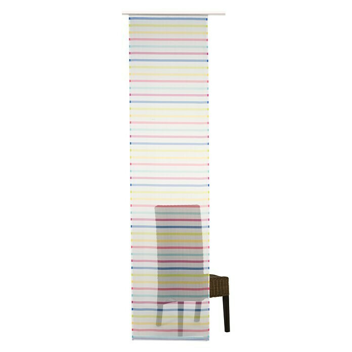 Elbersdrucke Schiebevorhang FEEL GOOD 04 (Weiß/Bunt, 100 % Polyester, L x B: 245 x 60 cm)