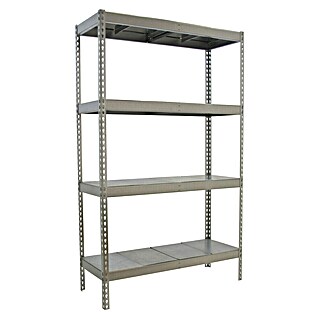 Simonrack Simontaller Schwerlastregal Simonforte Metall (H x B x T: 200 x 210 x 45 cm, Traglast pro Boden: 500 kg, Anzahl Böden: 4 Stk., Stecken, Silber/Silber)