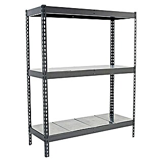 Simonrack Simontaller Schwerlastregal Simonforte Metall (H x B x T: 200 x 240 x 45 cm, Traglast pro Boden: 400 kg, Anzahl Böden: 3 Stk., Stecken, Grau/Silber)