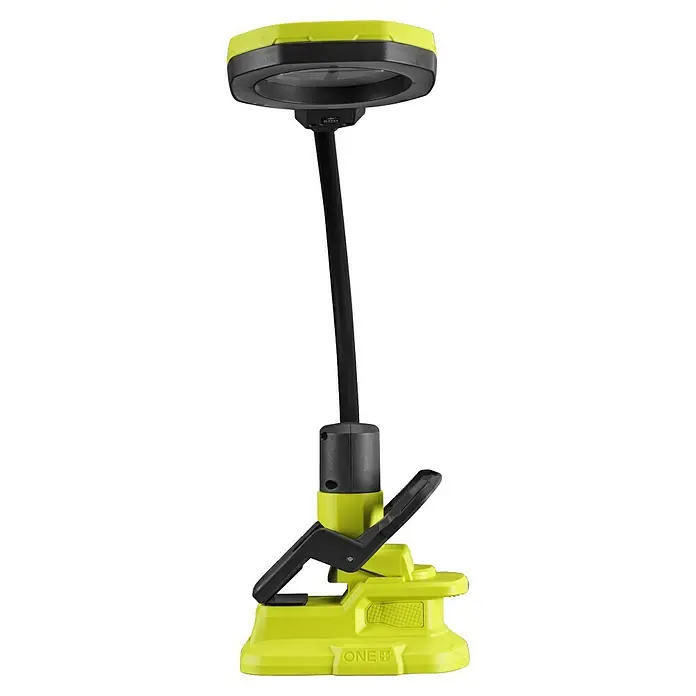 Ryobi ONE+ Akku-Lupenleuchte RML18-0 - 18 V, Ohne Akku - Das Ryobi ONE+ Akku-Arbeitslicht mit Klemme bietet flexible Beleuchtung für Projekte. Kompaktes Design für einfachen Transport und Lagerung.