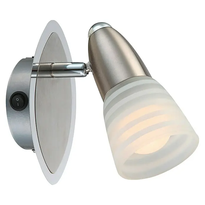 Globo Caleb LED-Wand- & Deckenstrahler - 4 W, Chrom, Opal, Warmweiß, 1 Stk. - Moderne Wandleuchte mit verstellbarem Spot und schlichtem Design, ideal für gezielte Beleuchtung in jedem Raum.