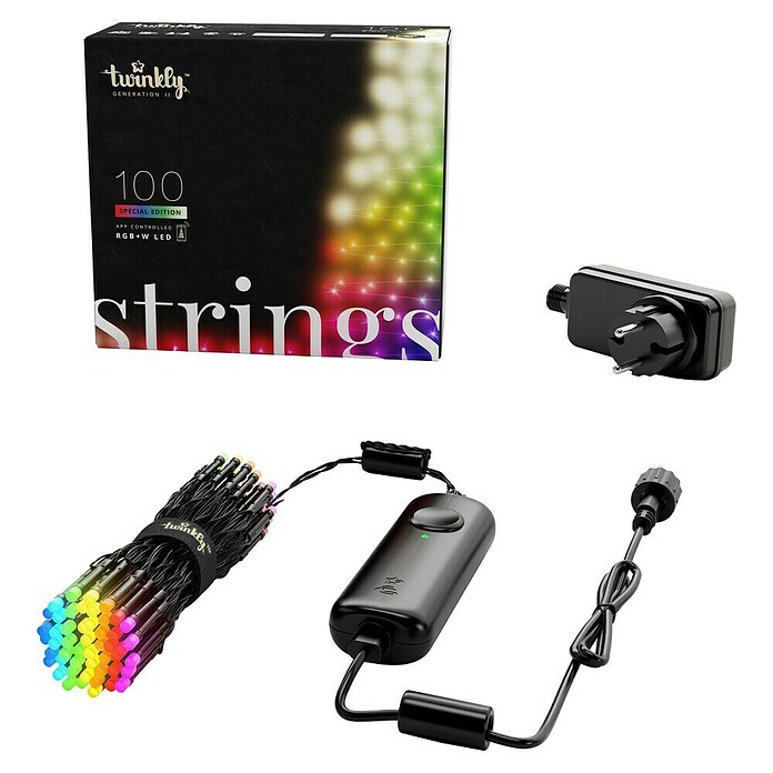 Twinkly Smart-LED-Lichterkette Strings (Außen, 8 m, Lichtfarbe: RGBW, Anzahl Leuchtmittel: 100 Stk., Netzbetrieben) | BAUHAUS