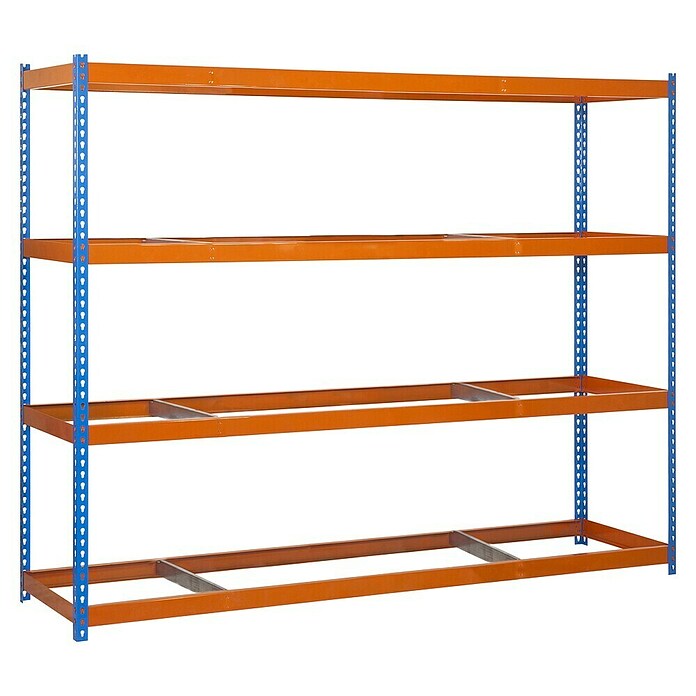 Simonrack Simonforte Estantería para cargas pesadas (Al x An x Pr: 200 x 240 x 60 cm, Número de baldas: 4 ud., Inserción, Azul/Naranja, Capacidad de carga por balda: 400 kg) | BAUHAUS