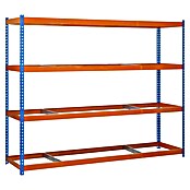 Simonrack Simonforte Estantería para cargas pesadas (Al x An x Pr: 200 x 240 x 60 cm, Número de baldas: 4 ud., Inserción, Azul/Naranja, Capacidad de carga por balda: 400 kg) | BAUHAUS