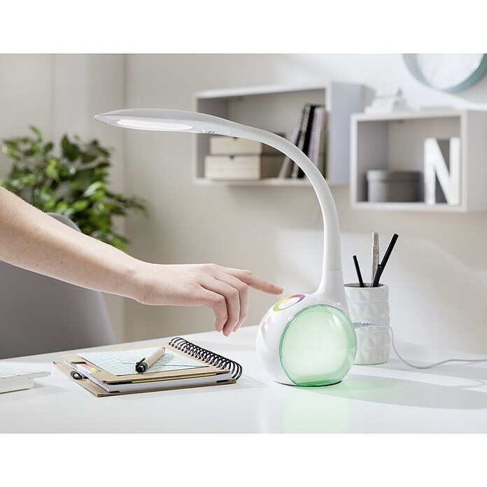 Globo Lámpara de sobremesa LED Tarron (1 x 5 W, Blanco, Blanco diurno, Altura: 53 cm)