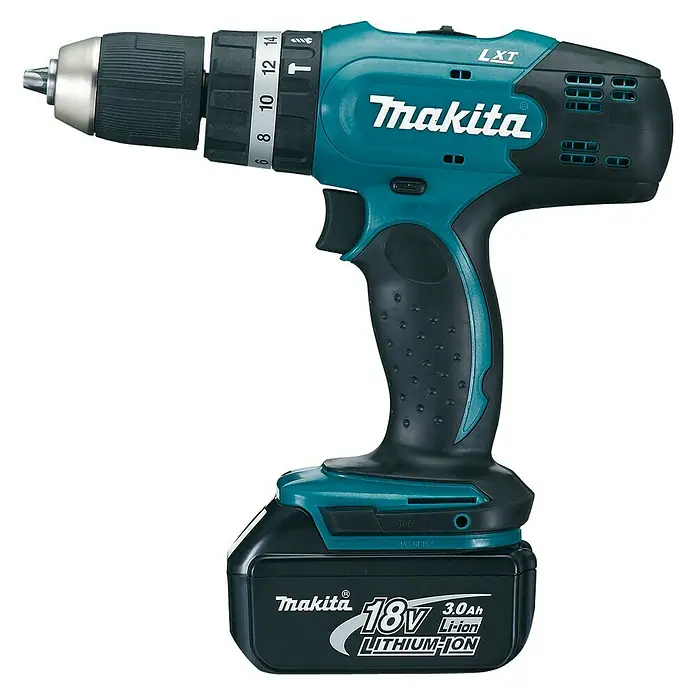 Makita LXT 18V Taladro atornillador percutor de batería DHP453RFE - 18 V, 2 baterías, 3 Ah - Taladro inalámbrico Makita, una herramienta potente y confiable para aplicaciones de bricolaje y profesionales.