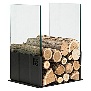 Holzkorb Roby (37 x 30 x 48 cm, Stahl, Schwarz)
