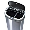 Sensor-Abfalleimer (Fassungsvermögen: 22 l + 28 l, Silber, Halbrund, Edelstahl)