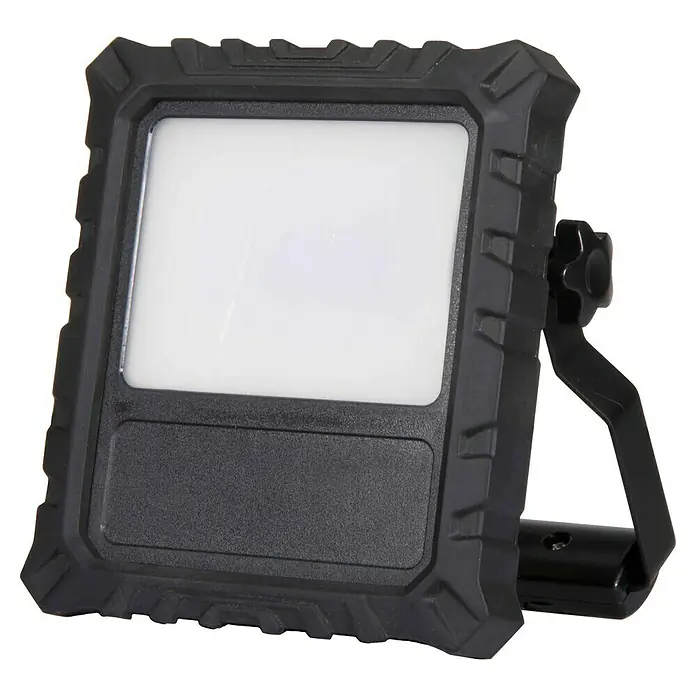 Voltolux LED-Strahler - 1.600 lm, 4.000 K, L x B x H: 22,46 x 15,78 x 5,77 cm, IP54 - Schwarzer, tragbarer LED-Fluter mit robustem Gehäuse und verstellbarem Ständer für den flexiblen Einsatz im Innen- und Außenbereich.