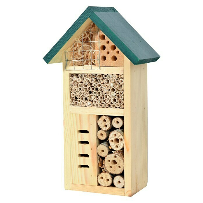 Dobar Insektenhotel Zur Goldenen Wildbiene15 x 8,5 x 25,5 cm, Kiefer Left Side View