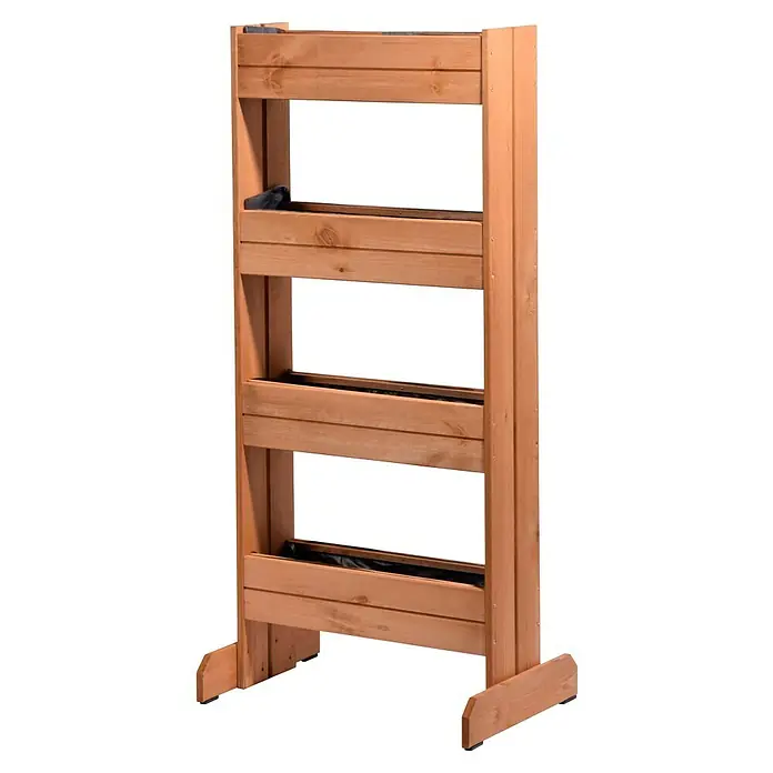 Dobar Hochbeet - 55 x 40 x 125 cm, Holz, Bernstein - Dreistufiger vertikaler Pflanzer aus Holz, ideal für Kräuter und Blumen. Robust und platzsparend für Garten oder Balkon.