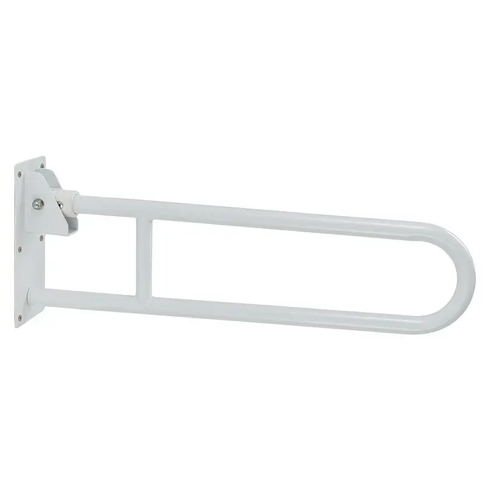 careosan WC-Aufstehbügel - Länge: 60 cm, Belastbarkeit: 100 kg, Klappbar, Weiß - Wandmontierter, klappbarer Haltegriff.