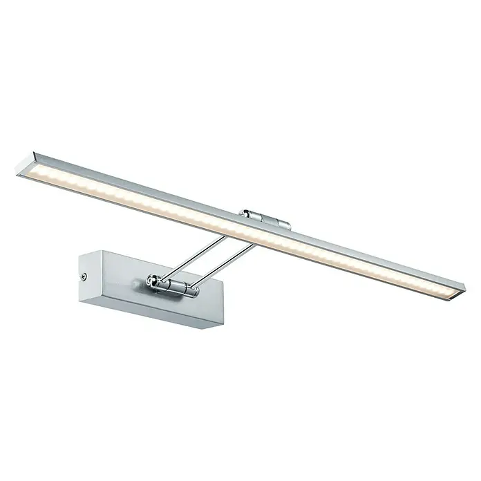Paulmann Galeria LED-Bilderleuchte Beam Sixty - 11 W, L x B x H: 58,5 x 19 x 4,6 cm, Nickel gebürstet, Warmweiß - Wandleuchte mit LED-Lichtleiste und verstellbarem Arm in Silber, ideal zur Beleuchtung von Bildern und Spiegeln.