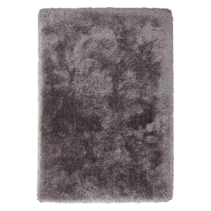 Kayoom Hochflorteppich Cosy - Silber, 290 x 200 cm, 100 % Polyester - Ein weicher, grauer Shaggy-Teppich mit hohem Flor, ideal für Wohnzimmer oder Schlafzimmer, der Komfort und Wärme ausstrahlt.