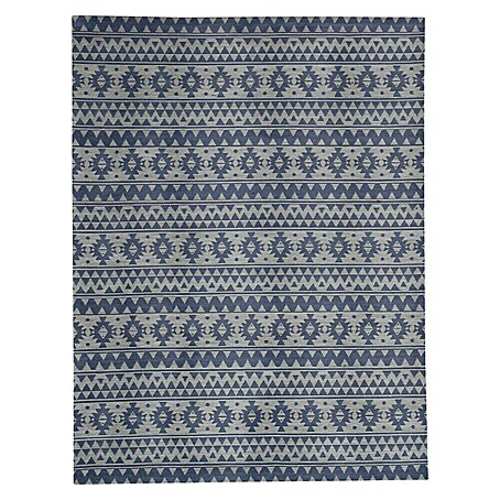 Kayoom Flachgewebeteppich Sunny 200 (Hellblau, 230 x 160 cm, 100% Polyester)