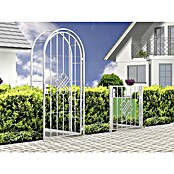 Deutsche Metall Rundbogentor Royal (920 x 1.990 mm, Stahl, Silbergrau)